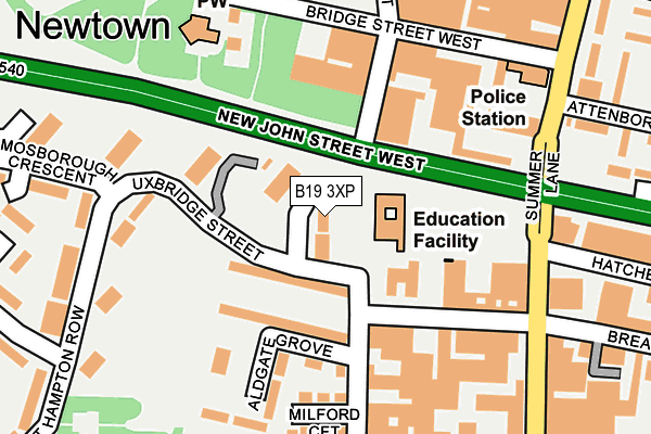 B19 3XP map - OS OpenMap – Local (Ordnance Survey)