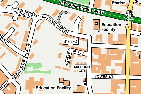 B19 3XQ map - OS OpenMap – Local (Ordnance Survey)