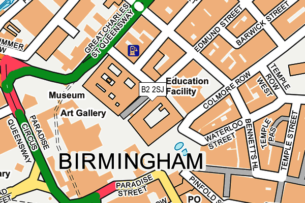 B2 2SJ map - OS OpenMap – Local (Ordnance Survey)