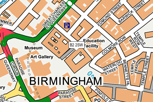 B2 2SW map - OS OpenMap – Local (Ordnance Survey)