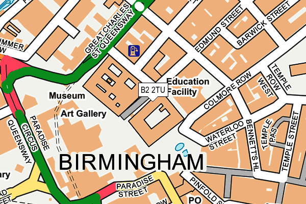 B2 2TU map - OS OpenMap – Local (Ordnance Survey)