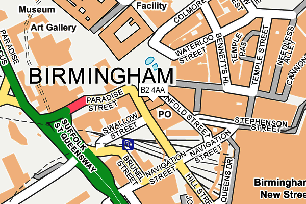 B2 4AA map - OS OpenMap – Local (Ordnance Survey)