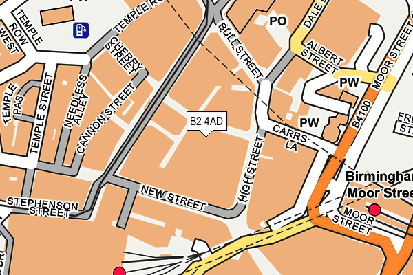 B2 4AD map - OS OpenMap – Local (Ordnance Survey)