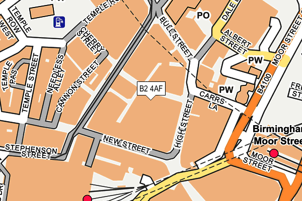 B2 4AF map - OS OpenMap – Local (Ordnance Survey)