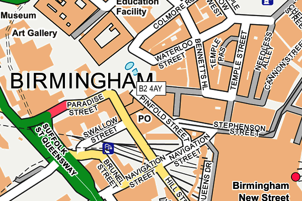 B2 4AY map - OS OpenMap – Local (Ordnance Survey)