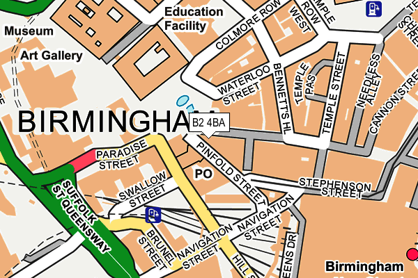 B2 4BA map - OS OpenMap – Local (Ordnance Survey)