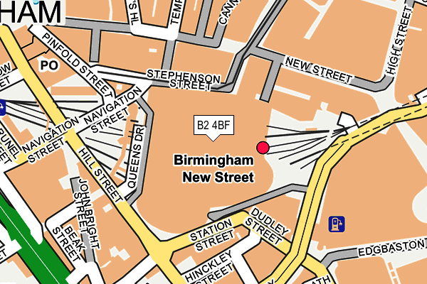 B2 4BF map - OS OpenMap – Local (Ordnance Survey)