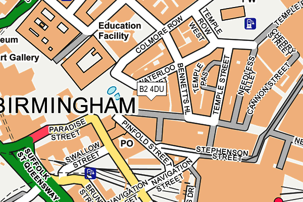 B2 4DU map - OS OpenMap – Local (Ordnance Survey)