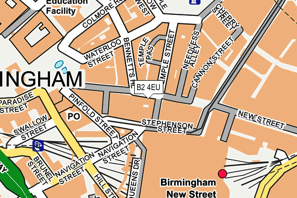 B2 4EU map - OS OpenMap – Local (Ordnance Survey)