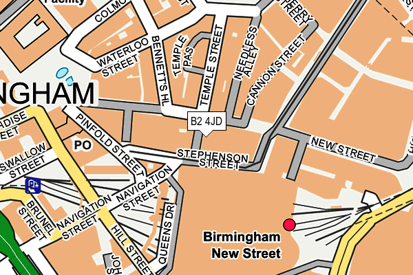 B2 4JD map - OS OpenMap – Local (Ordnance Survey)