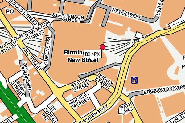 B2 4PX map - OS OpenMap – Local (Ordnance Survey)