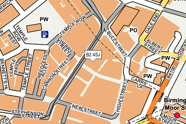 B2 4SJ map - OS OpenMap – Local (Ordnance Survey)