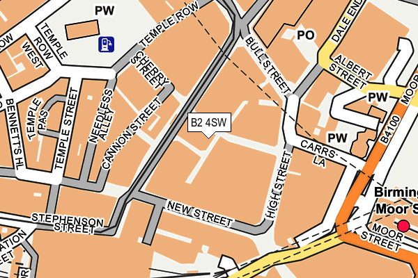 B2 4SW map - OS OpenMap – Local (Ordnance Survey)