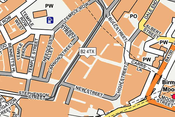 B2 4TX map - OS OpenMap – Local (Ordnance Survey)