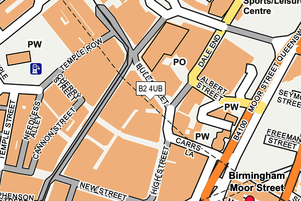 B2 4UB map - OS OpenMap – Local (Ordnance Survey)