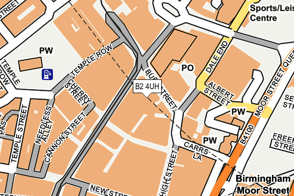 B2 4UH map - OS OpenMap – Local (Ordnance Survey)