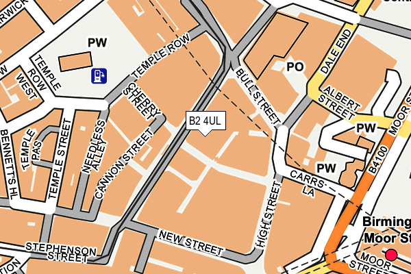 B2 4UL map - OS OpenMap – Local (Ordnance Survey)