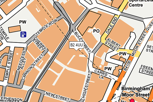 B2 4UU map - OS OpenMap – Local (Ordnance Survey)