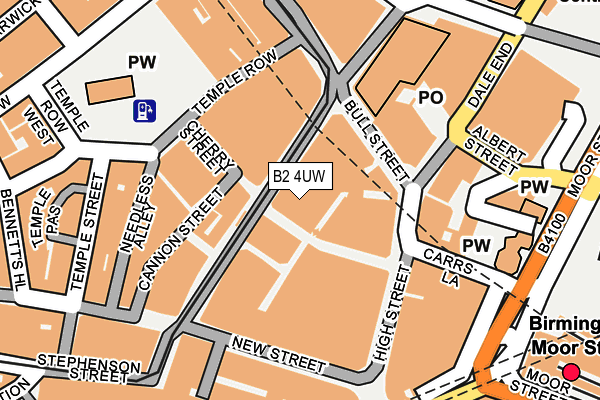 B2 4UW map - OS OpenMap – Local (Ordnance Survey)