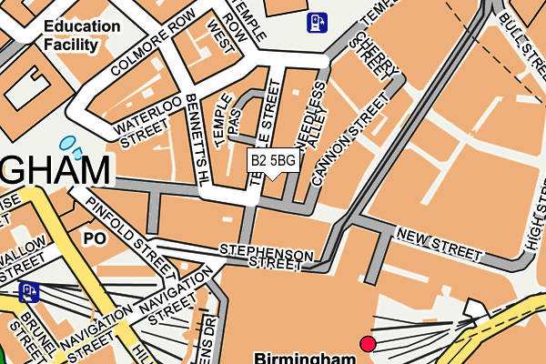 B2 5BG map - OS OpenMap – Local (Ordnance Survey)