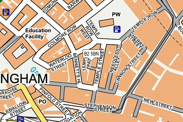 B2 5BN map - OS OpenMap – Local (Ordnance Survey)