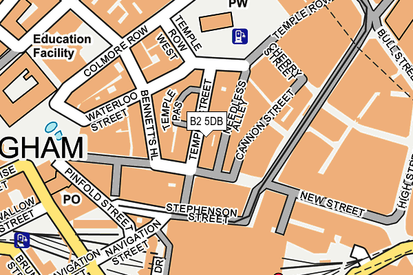 B2 5DB map - OS OpenMap – Local (Ordnance Survey)