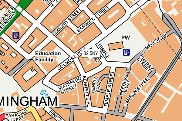 B2 5NY map - OS OpenMap – Local (Ordnance Survey)