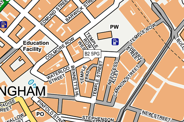 B2 5PG map - OS OpenMap – Local (Ordnance Survey)