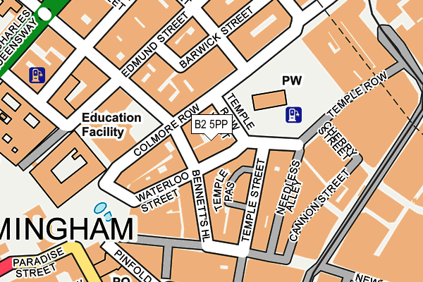 B2 5PP map - OS OpenMap – Local (Ordnance Survey)