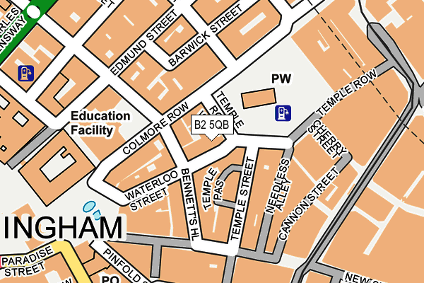 B2 5QB map - OS OpenMap – Local (Ordnance Survey)