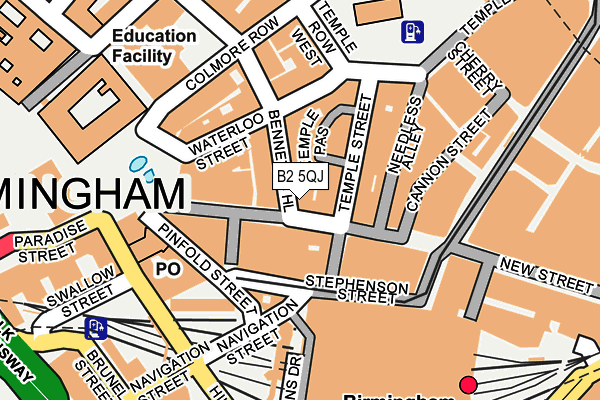 B2 5QJ map - OS OpenMap – Local (Ordnance Survey)