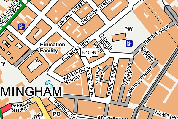 B2 5SN map - OS OpenMap – Local (Ordnance Survey)