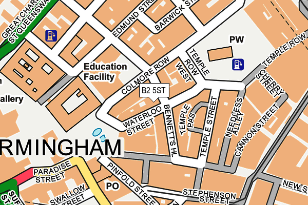 B2 5ST map - OS OpenMap – Local (Ordnance Survey)