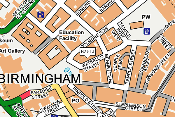 B2 5TJ map - OS OpenMap – Local (Ordnance Survey)