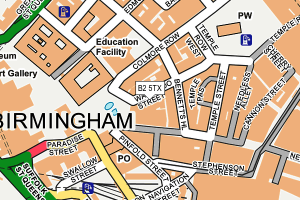 B2 5TX map - OS OpenMap – Local (Ordnance Survey)