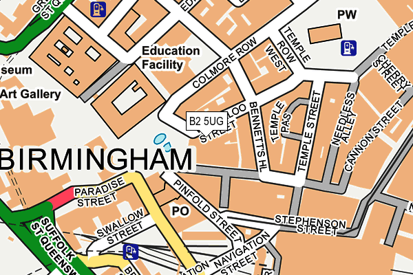 B2 5UG map - OS OpenMap – Local (Ordnance Survey)