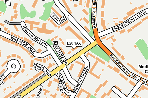B20 1AA map - OS OpenMap – Local (Ordnance Survey)