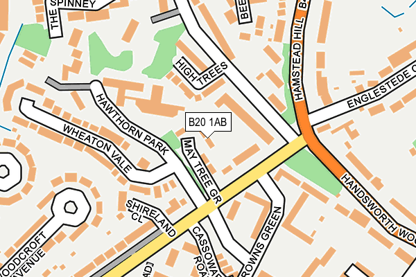 B20 1AB map - OS OpenMap – Local (Ordnance Survey)