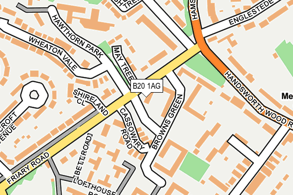 B20 1AG map - OS OpenMap – Local (Ordnance Survey)