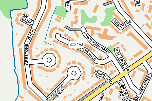B20 1AJ map - OS OpenMap – Local (Ordnance Survey)