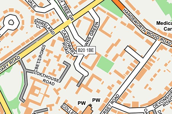 B20 1BE map - OS OpenMap – Local (Ordnance Survey)