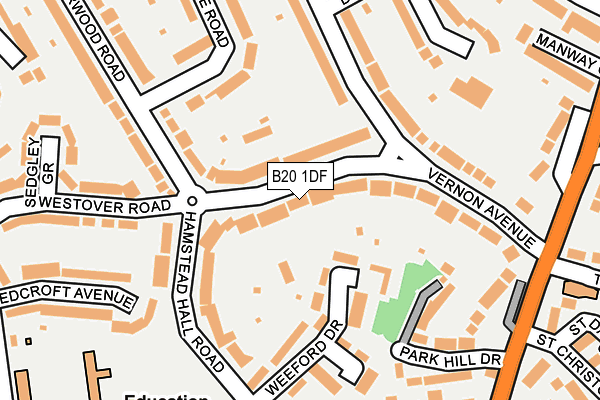 B20 1DF map - OS OpenMap – Local (Ordnance Survey)