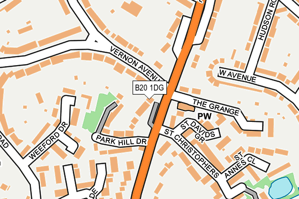 B20 1DG map - OS OpenMap – Local (Ordnance Survey)
