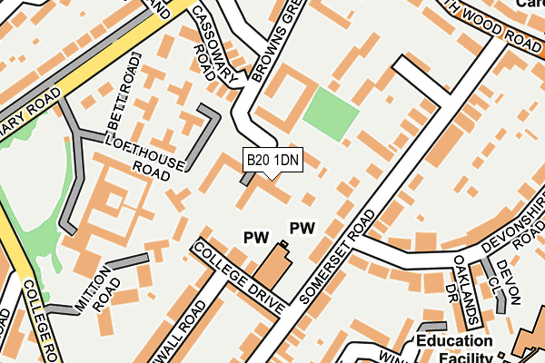 B20 1DN map - OS OpenMap – Local (Ordnance Survey)