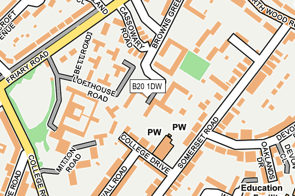 B20 1DW map - OS OpenMap – Local (Ordnance Survey)