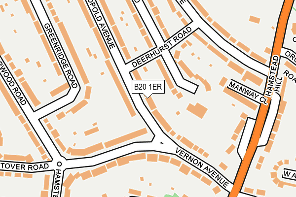 B20 1ER map - OS OpenMap – Local (Ordnance Survey)