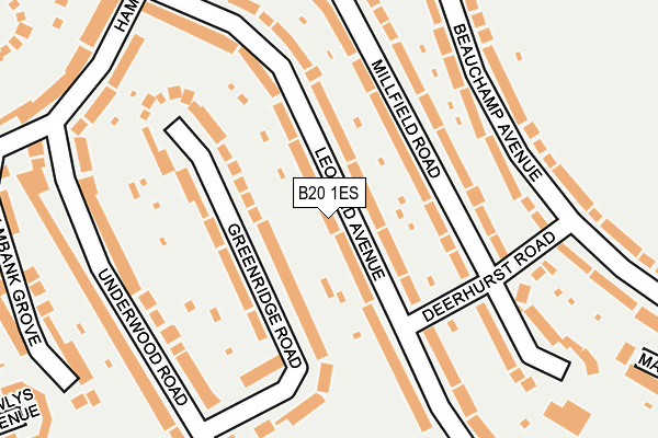 B20 1ES map - OS OpenMap – Local (Ordnance Survey)