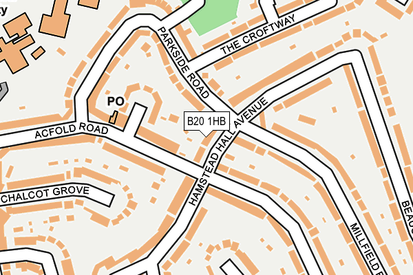B20 1HB map - OS OpenMap – Local (Ordnance Survey)