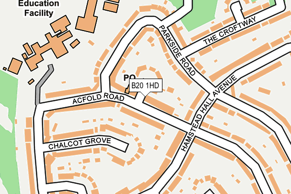B20 1HD map - OS OpenMap – Local (Ordnance Survey)