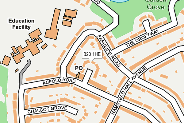 B20 1HE map - OS OpenMap – Local (Ordnance Survey)